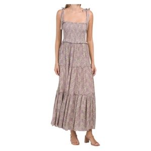 New Brand LUSH  Smocked Tiered Maxi Dress